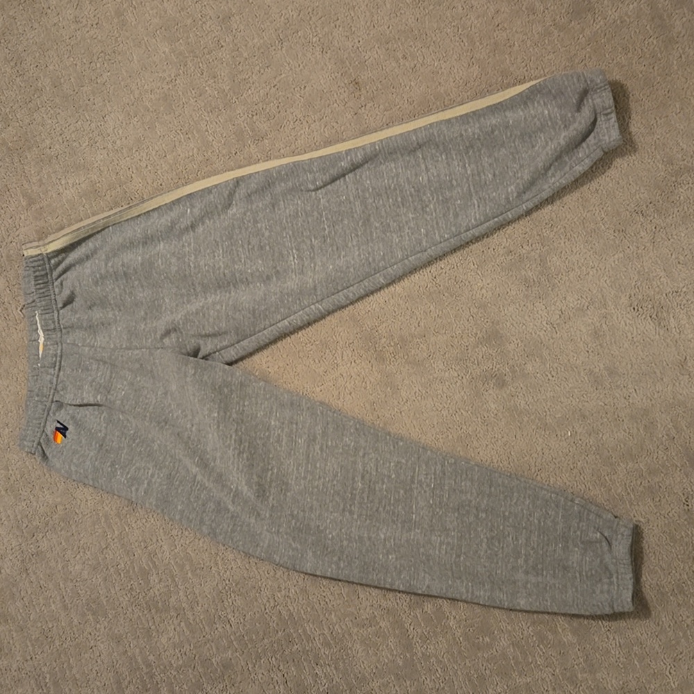 Aviator Nation sweatpants grey 5 stripe monochromatic EUC large